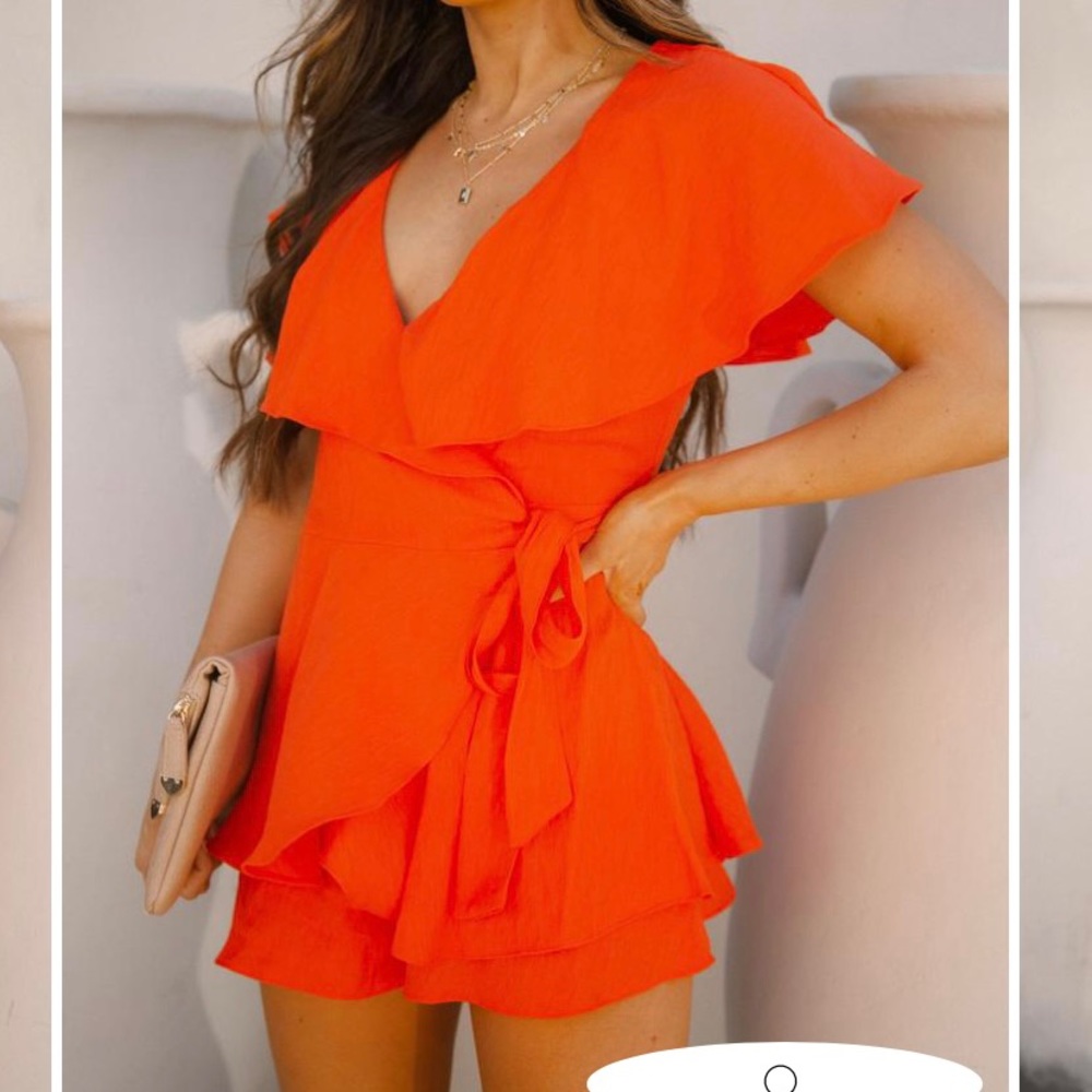 Orange cotton Romper